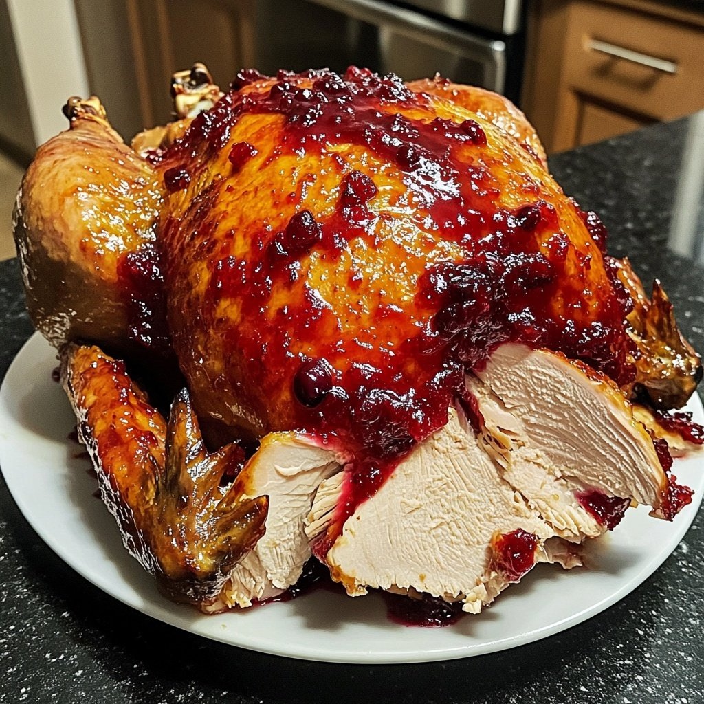Roasted Turkey with Cranberry Glaze