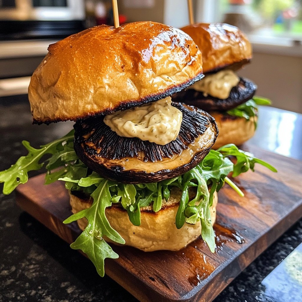 Sliders with Grilled Portobello Mushrooms