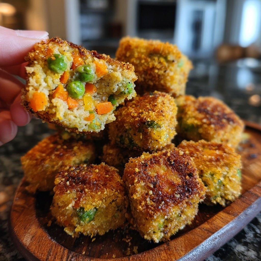 Crispy Tofu Veggie Nugget Bites