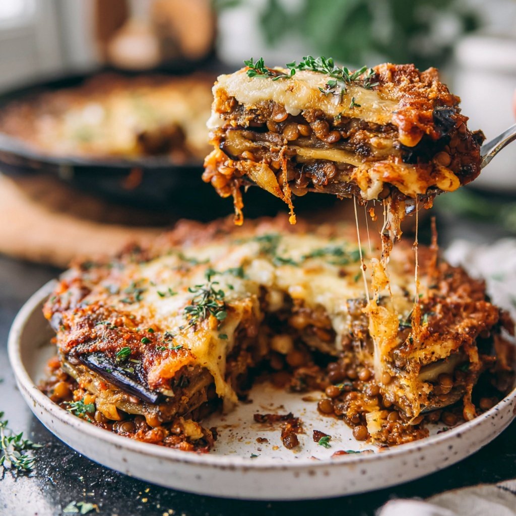 Baked Eggplant Lentil Bake