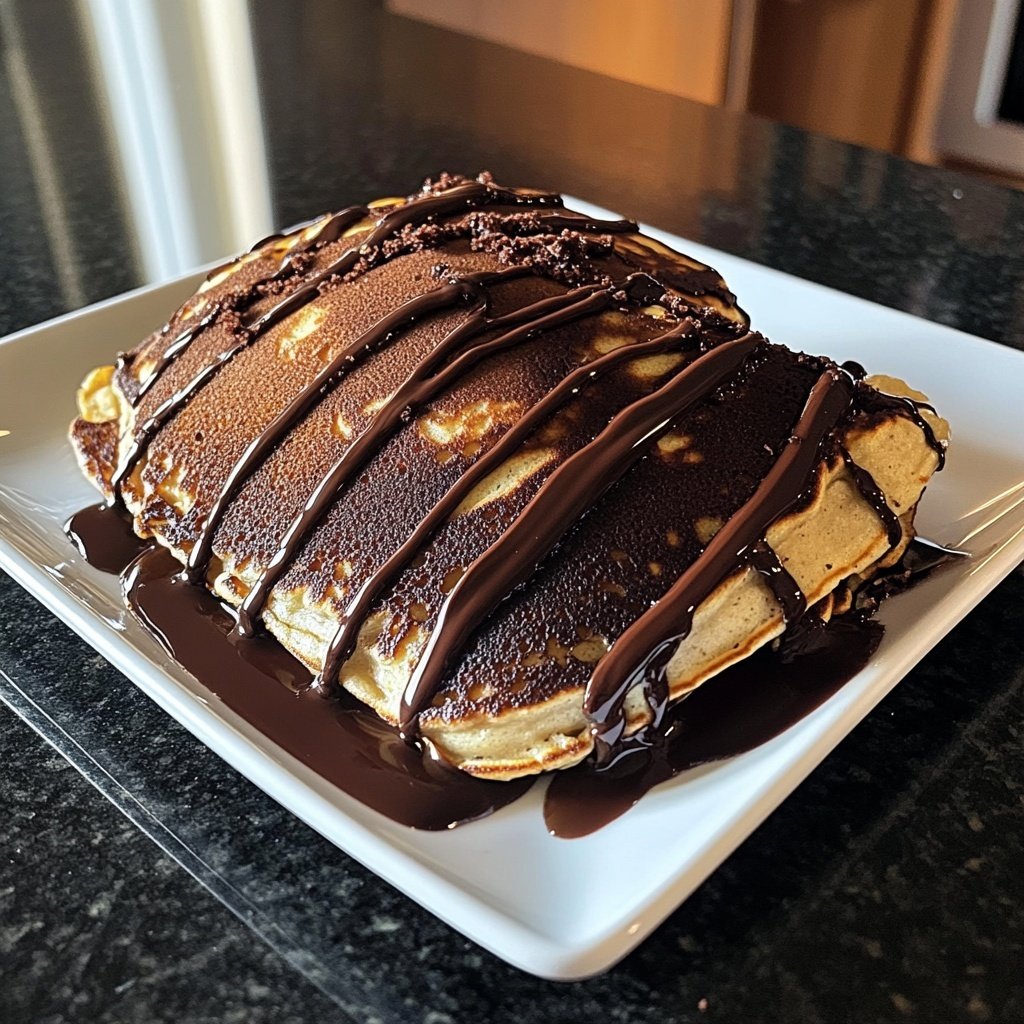 Valentine Breakfast Chocolate Banana Pancakes