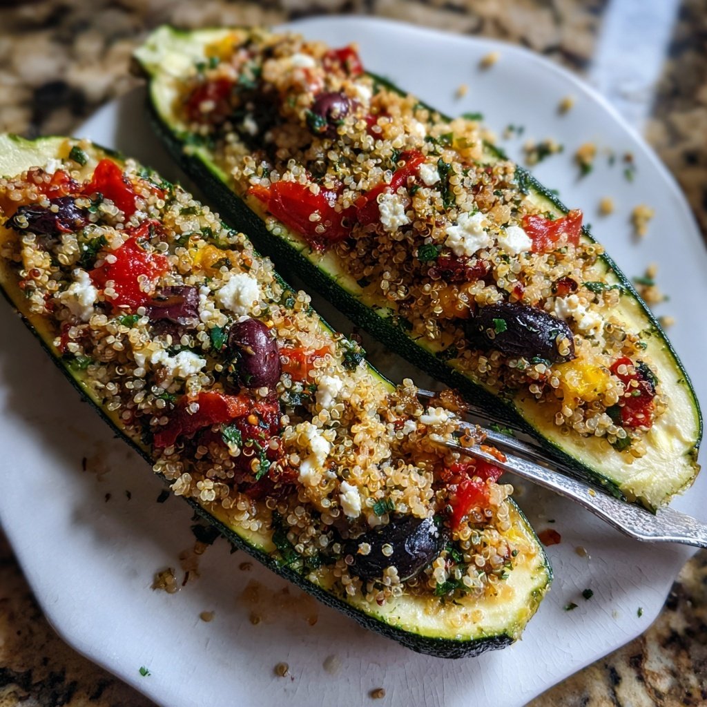 Healthy Mediterranean Stuffed Zucchini